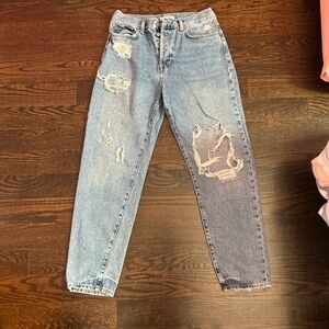 Forever 21 Blue Boyfriend Jeans Distressed Style
